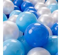 KiddyMoon 100 Bolas/7Cm Bolas Colores De Plástico para Piscina para Niños, Azul Celeste/Azul/Perla