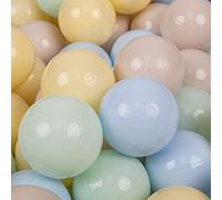 KiddyMoon 100 Bolas/7Cm Bolas Colores De Plástico para Piscina para Niños, Beigepas/Azulpas/Amarillopas/Menta