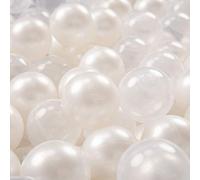 KiddyMoon 1200 Bolas/6Cm Bolas Colores De Plástico para Piscina para Niños, Perla/Transparente