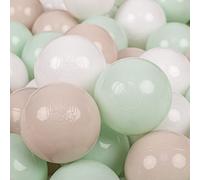 KiddyMoon 200 ∅ 7Cm Bolas Colores De Plástico para Piscina para Niños, Beige Pastel/Blanco/Menta
