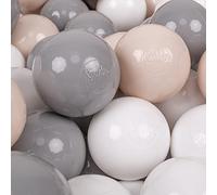 KiddyMoon 200 ∅ 7Cm Bolas Colores De Plástico para Piscina para Niños, Beige Pastel/Gris/Blanco