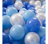 KiddyMoon 300 Bolas/6Cm Bolas Colores De Plástico para Piscina para Niños, Azul Celeste/Azul/Perla