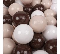 KiddyMoon 50 ∅ 7Cm Bolas Colores De Plástico para Piscina para Niños, Beige Pastel/Marrón/Blanco