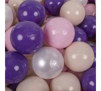 KiddyMoon 50 ∅ 7Cm Bolas Colores De Plástico para Piscina para Niños, Beige Pastel/Rosa Claro/Perla/Violeta