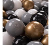 KiddyMoon 700 ∅ 7Cm Bolas Colores De Plástico para Piscina para Niños, Blanco/Gris/Negro/Oro