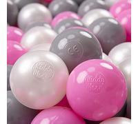 KiddyMoon 700 Bolas/7Cm Bolas Colores De Plástico para Piscina para Niños, Perla/Gris/Rosa