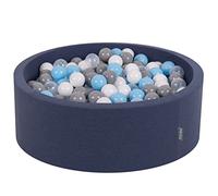 KiddyMoon 90X30cm/200 Bolas ∅ 7Cm Piscina De Bolas para Ninos Hecha En La UE, Azul Marino:Gris/Blanco/Transparente/Azul Claro