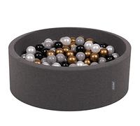KiddyMoon 90X30cm/200 Bolas ∅ 7Cm Piscina De Bolas para Ninos Hecha En La UE, Gris Os:Negro/Perla/Oro/Gris
