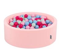 KiddyMoon 90X30cm/200 Bolas ∅ 7Cm Piscina De Bolas para Ninos Hecha En La UE, Rosa: Rosa Claro/Rosa Oscuro/Azul Celeste/Menta