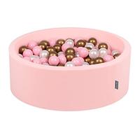 KiddyMoon 90X30cm/200 Bolas ∅ 7Cm Piscina De Bolas para Ninos Hecha En La UE, Rosa:Rosa Clr/Perla/Oro