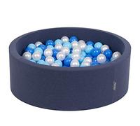 KiddyMoon 90X30cm/300 Bolas ∅ 7Cm Piscina De Bolas para Ninos Hecha En La UE, Azul Marino:Azul Clr/Azul/Perla
