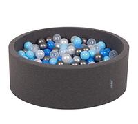 KiddyMoon 90X30cm/300 Bolas ∅ 7Cm Piscina De Bolas para Ninos Hecha En La UE, Gris Os:Perla/Azul/Azul Clr/Transparente/Plata