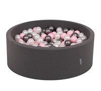 KiddyMoon 90X30cm/300 Bolas ∅ 7Cm Piscina De Bolas para Ninos Hecha En La UE, Gris Os:Perla/Rosa Clr/Plata