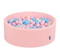 KiddyMoon 90X30cm/300 Bolas ∅ 7Cm Piscina De Bolas para Ninos Hecha En La UE, Rosa:Azul Clr/Rosa Clr/Perla