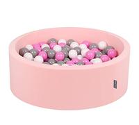 KiddyMoon 90X30cm/300 Bolas ∅ 7Cm Piscina De Bolas para Ninos Hecha En La UE, Rosa:Gris/Blanco/Rosa