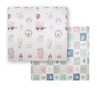 KiddyMoon Alfombra Bebe De Espuma Reversible Acolchada Tapete Para Niños Estera Para Gatear Plegable Colchoneta Infantil Jugar Con Gráficos Educativos Interior Y Exterior 180X200x1cm, Marrón-Elefante