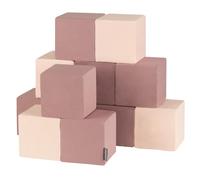 KiddyMoon Bloques Blandos 12 Piezas para Niños 14Cm, Cubos: Brecina/Beige