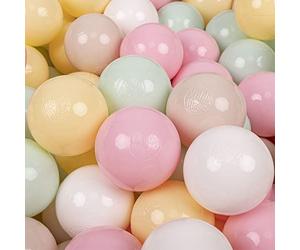 KiddyMoon Bolas Colores Pastel Color Only para Piscina Plástico Niños Infantil ∅ 7Cm Fabricado UE Sólo Color Pastel