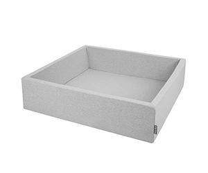 KiddyMoon Piscina De Bolas 120X30cm/SIN Bolas El Cuadrado Grande para Ninos,Hecha En La UE, Gris Claro