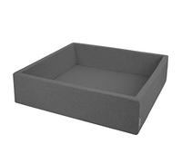 KiddyMoon Piscina De Bolas 120X30cm/SIN Bolas El Cuadrado Grande para Ninos,Hecha En La UE, Gris Oscuro