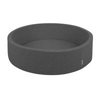 KiddyMoon Piscina De Bolas 120X30cm/SIN Bolas Redondo Grande para Ninos,Hecha En La UE, Gris Oscuro