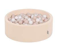 KiddyMoon Piscina De Bolas 90X30cm/200 Bolas ∅ 7Cm para Ninos, Beige: Beige Pastel/Blanco/Perla