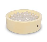 KiddyMoon Piscina De Bolas 90X30cm/300 Bolas ∅ 7Cm para Ninos Hecha En La UE, Amarillo Mantequilla: Perla