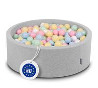KiddyMoon Piscina De Bolas 90X30cm/300 Bolas ∅ 7Cm para Ninos Hecha En La UE, Grisclr:Azulpas/Amarpas/Blan/Men/Roscl