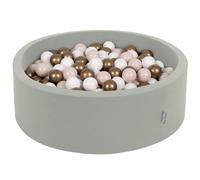 KiddyMoon Piscina De Bolas 90X30cm/300 Bolas ∅ 7Cm para Ninos, Salvia: Beige Pastel/Blanco/Oro
