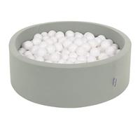 KiddyMoon Piscina De Bolas 90X30cm/300 Bolas ∅ 7Cm para Ninos, Salvia: Blanco