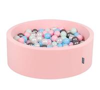 KiddyMoon Piscina de Bolas, Color Perla/Rosa Polvo/Azul bebé/Menta/Plata, 90x30cm/300 Bälle (OK30D-208)
