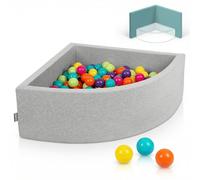 KiddyMoon 90X30cm/200 Bolas Piscina De Bolas ∅ 7Cm para Ninos Cuarto Angular Hecha En La UE, Grisclr:Verdclr/Amaril/Turque/Naranj/Rosaos/Violet