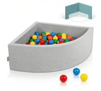 KiddyMoon 90X30cm/300 Bolas Piscina De Bolas ∅ 7Cm para Ninos Cuarto Angular Hecha En La UE, Grisclr:Amarillo/Verde/Azul/Rojo/Naranja