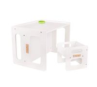 KiddyMoon Set Reversible De Mesa Y Silla para Niños TC-001, Blanco