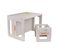 KiddyMoon Set Reversible De Mesa Y Silla para Niños TC-001, Gris