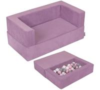 KiddyMoon Sofá +100 Bolas Modular Infantil Comodidad Seguridad Y Practicidad con Diseño Versátil Funda Extraíble Y Espuma Suave para Jugar Relajarse Y Mantener El Orden