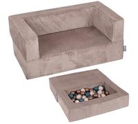 KiddyMoon Sofá +100 Bolas Modular Infantil Comodidad Seguridad Y Practicidad con Diseño Versátil Funda Extraíble Y Espuma Suave para Jugar Relajarse Y Mantener El Orden