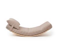 KiddyMoon Tabla De Equilibrio Para Niños Balance Board De Madera Con Colchón Y Cojín, Natural/Beige Oscuro,Tabla De Equilibrio/Colchón/Almohada