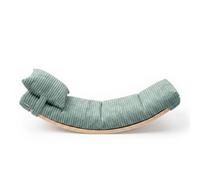 KiddyMoon Tabla De Equilibrio Para Niños Balance Board De Madera Con Colchón Y Cojín, Natural/Verde,Tabla De Equilibrio/Colchón/Almohada