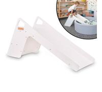 KiddyMoon Tobogán Y Silla 2 En 1 De Madera para Niños, Grande, Blanco