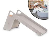 KiddyMoon Tobogán Y Silla 2 En 1 De Madera para Niños, Grande, Gris