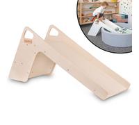 KiddyMoon Tobogán Y Silla 2 En 1 De Madera para Niños, Grande, Natural