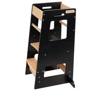 KiddyMoon Torre De Aprendizaje para Niños ST-003, Negro/Natural