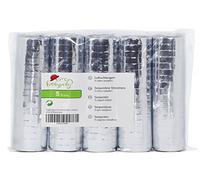 KIDDYPARTY Juego de 5 serpentinas de papel de Plata metalizada/blanco. Ideal como decoración para dinero, cumpleaños, recepción, carnaval y Silveste