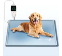 KIDGHSF Almohadilla térmica para mascotas, almohadilla térmica para perros, almohadilla térmica impermeable ajustable para gatos con temporizador, almohadilla térmica fácil de limpiar, funda de tela