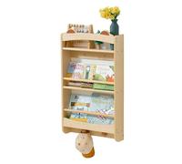 kidi house Estantería flotante de pared de 3 niveles para habitación de niños, estanterías y almacenamiento de juguetes para niños pequeños, organizador de pared, estante para libros, madera