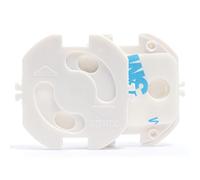 KIDIMAX® Protector de enchufes para niños con pinza y adhesivo, para bebés y niños, 20 unidades