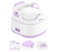 Kidiyana Orinal infantil 3 en 1, diseño de elefante, asiento de inodoro y taburete, estable y antideslizante, reductor de asiento con protección contra salpicaduras, ergonómico, fácil de limpiar, para
