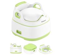 Kidiyana Orinal infantil 3 en 1, diseño de elefante, asiento de inodoro y taburete, estable y antideslizante, reductor de asiento con protección contra salpicaduras, ergonómico, fácil de limpiar, para