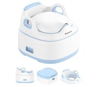 Kidiyana Orinal infantil 3 en 1, diseño de elefante, asiento de inodoro y taburete, estable y antideslizante, reductor de asiento con protección contra salpicaduras, ergonómico, fácil de limpiar, para